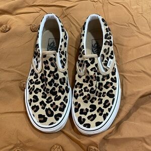 VANS cheetah print slip ons